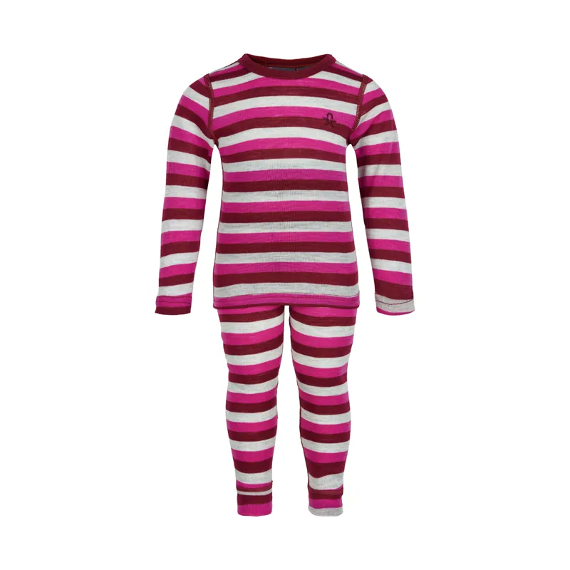 2021 Color Kids Wool Jr Girls Thermal Set Beet Pink